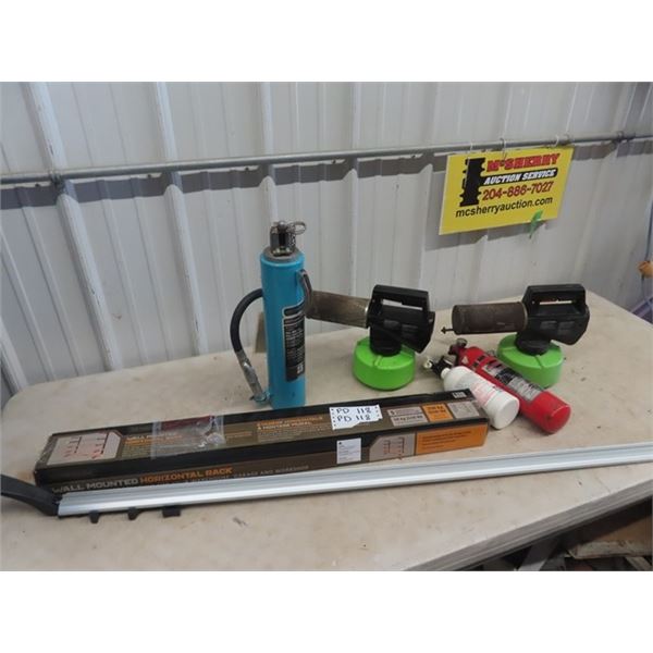 Fire Extinguisher, 2 Yard Foggers, Wall Rack & Guide