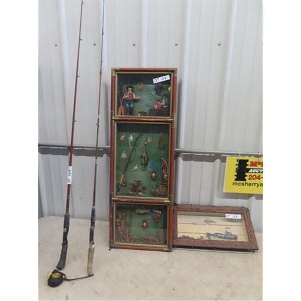 3 D Fishing Pictures & 2 Fishing Rods