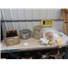 Image 1 : 5 Gal Medalta Crock w Handles , Galv Tub, Crate, Bee Keepers Hat, Gloves & Over Alls