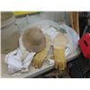 Image 2 : 5 Gal Medalta Crock w Handles , Galv Tub, Crate, Bee Keepers Hat, Gloves & Over Alls