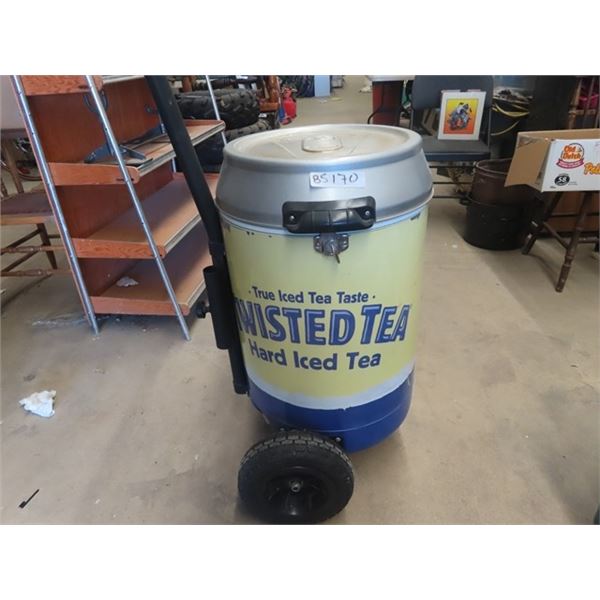 Twisted Tea Cooler on Wheels 32" H