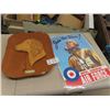 Image 1 : 75th Anniversary Royal Canadian Forces Poster 19" X 25" , Wooden Carved Dog
