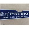 Image 4 : Porc 2 Sided Sign, 1 Side Patriot Newspaper & 1 Side Link News Magazine 5" x 23"- Off a Delivery Bik