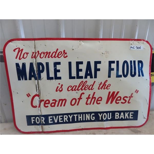 Metal Maple Lead Flour Sign 23  x 35 