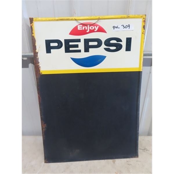 Metal EMbossed Pepsi Menu Board 19"x 27"