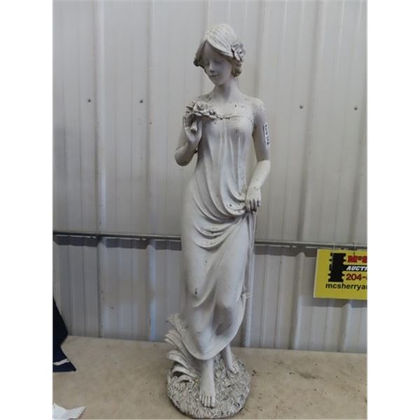 4' H Lady Yard Ornament- Heavy Plastic- Crack on side