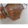 Image 3 : (NY) Wooden Shelf 29" x 32" x 14" & End Table 20" x 22" Rd, Bird Bath, & Planters