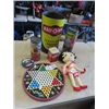 Image 1 : (LF) Ray O Vac Metal Garbage Can, Tinker Toy, & Chinese Checkers & Betty Boop