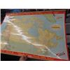 Image 1 : Map of Canada - 2 Sided, w Chocolate Bar Adv- Nelson 1960's Exec Condition