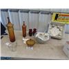 Image 1 : Amber Glass, Punch Bowl, Ruby Vases & Pyrex & Chicken & Egg S &P