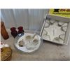 Image 2 : Amber Glass, Punch Bowl, Ruby Vases & Pyrex & Chicken & Egg S &P