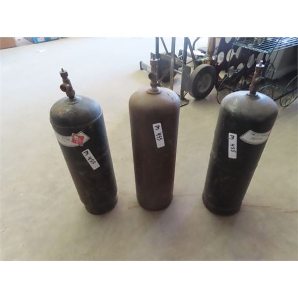 (M) 3 Acetylene Bottles, 1 Partial w Product