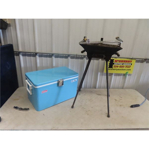 Coleman Cooler - New Old Stock & Hibatchi w Legs