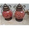 Image 2 : 4 Mosaic Glass Hanging Candle Holders