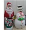 Image 2 : 4 Christmas Outdoor Light Up Ornaments Santa, Snowman & 2 Candles