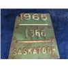 Image 2 : 1965 Saskatchewan Bicycle License Plate - Metal & Embossed