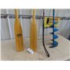 Image 2 : Set of Oars, Manual Ice Auger , & Hockey Stick