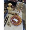 Image 2 : (AW) Carnival Server, Blown Glass Vase, Candle Holders Plus Much More