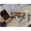Image 1 : 8 Vintage Wooden Muskrat Stretchers, Tie Downs & Furniture Castors