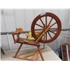 Image 2 : Spinning Wheel & Wooden Chair w Interesting Back & Arm Rests
