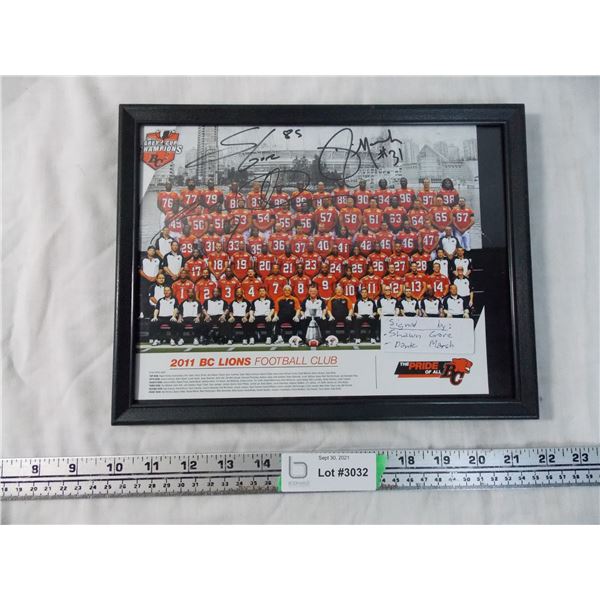 2011 Grey Cup signed photo - BC lions team picture