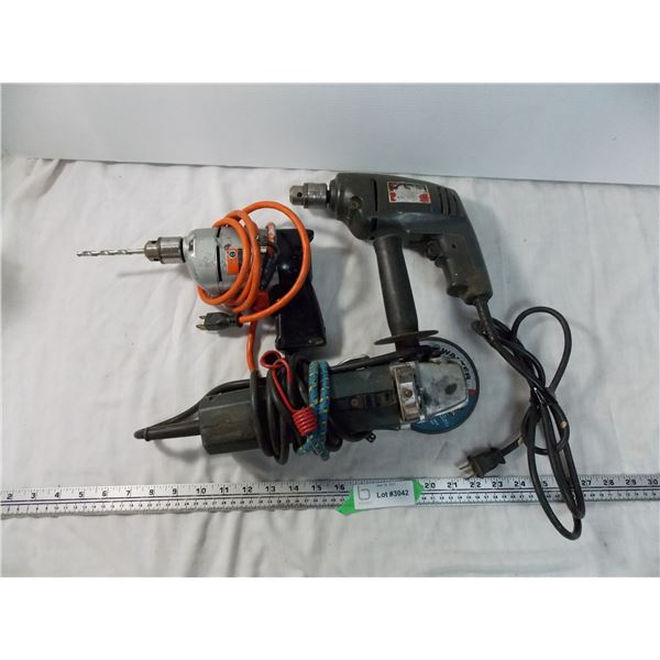 2 Drills + Angle Grinder (working)