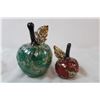 Image 2 : Blown glass apples, 5 glass ice cubes, two glass dishes