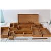 Image 1 : various sized island bamboo boxes, some stackable, one with lid