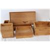 Image 2 : various sized island bamboo boxes, some stackable, one with lid