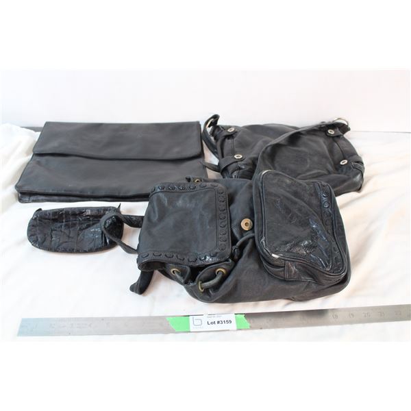Maitreleather satchel and three other black bags