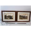 Image 1 : Set of 2 watercolour paintings in frame