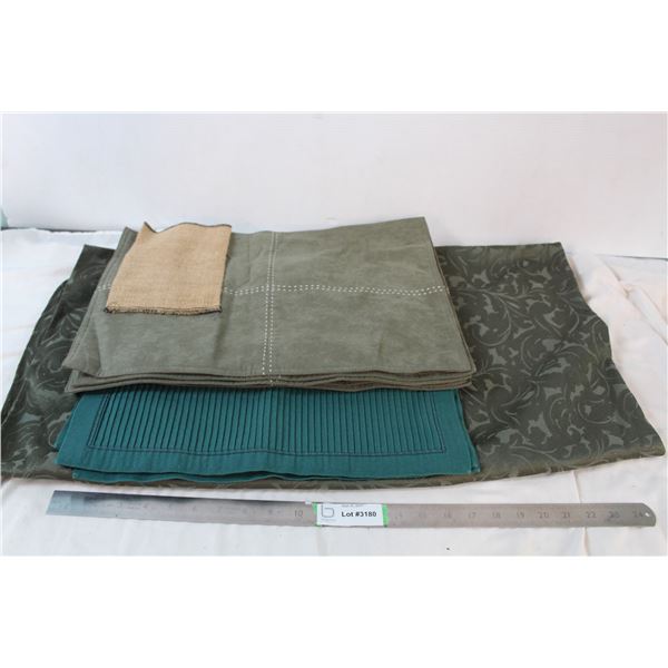 Green table cloth, set of 6 cloth placemats, set of 4 cloth placemats