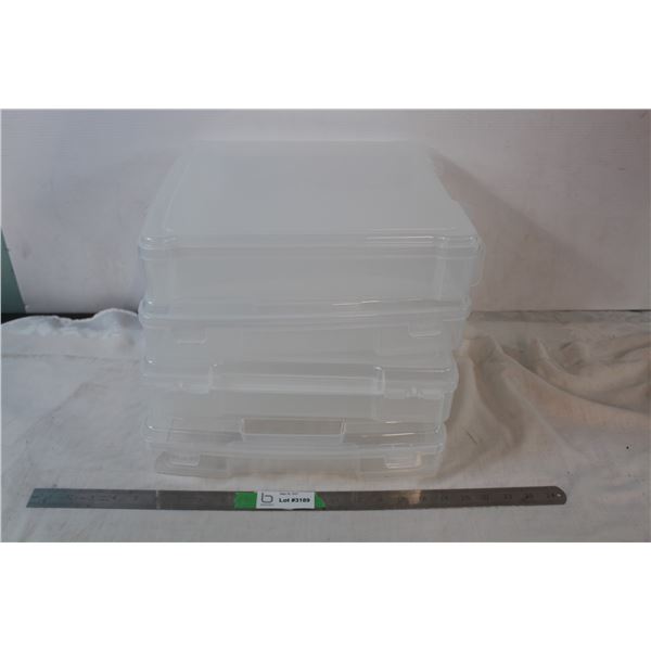 4 Clear plastic crafting containers