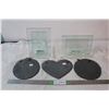 Image 1 : set of 2 glass photo frames & set of 3 rock wall hangings