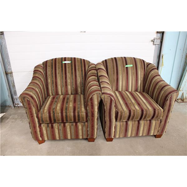 Pair of Striped Chairs -34x34x34