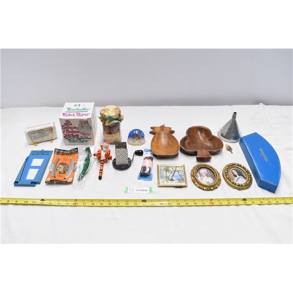 Miscellaneous Household, watch set, vintage nut grinder, ornaments, pictures