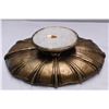Image 3 : brass colored serving tray with candlesticks