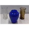 Image 2 : 3 Vases, 2 metal containers & unique liqour bottles