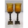 Image 3 : Wall decoration pair, Wood placard with quote, goblet candles