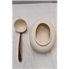 Image 2 : Large ceramic dish, ceramic laddle, tissue holders, coverable ashtray