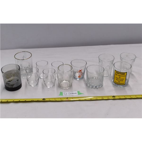 Assorted drinking glasses. Mcdonalds collector cup