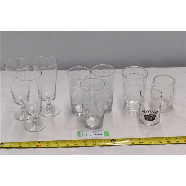 Misc. different drinking glasses