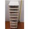 Image 1 : Wheeling plastic drawers w/ craft supplies. 16"x13"x44"