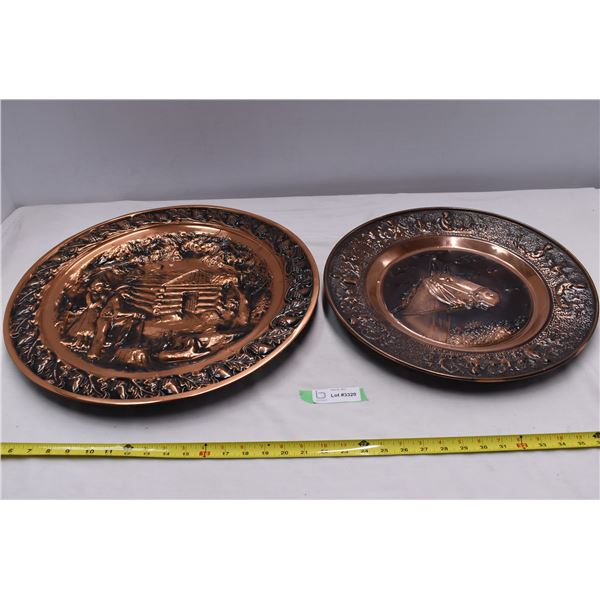 Copper coloured decorative trays