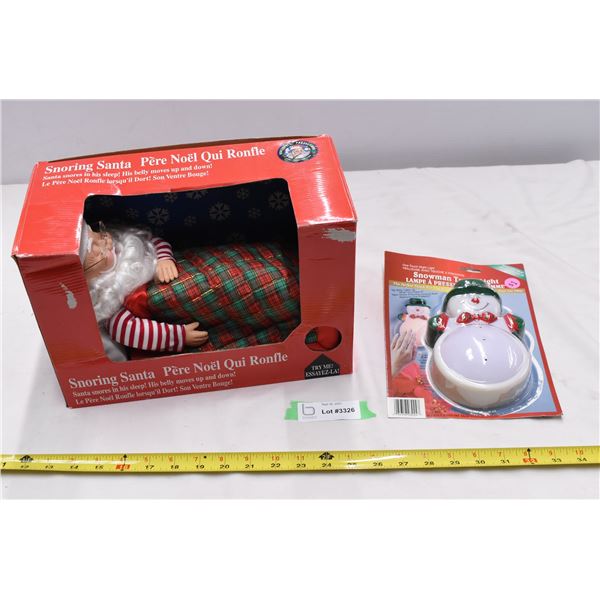 Snoring Santa & Snowman touch light
