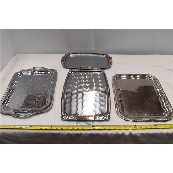 Assorted metal serving trays