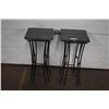 Image 1 : Two Marble/Stone End tables -28.5"H - 13.5"Square