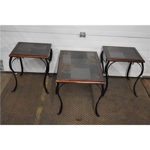 3 stone topped coffee/end tables