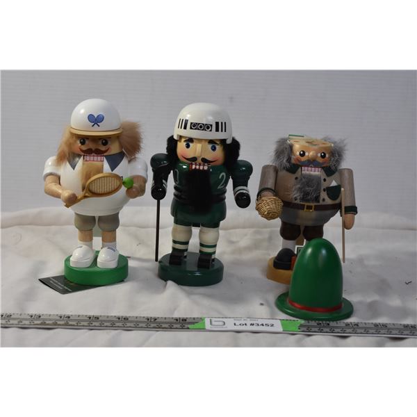 3 Small Nutcrackers, One Broken Top
