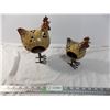 Image 1 : Ceramic chickens candle holders with metal legs